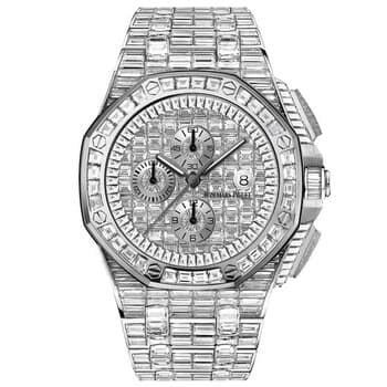 Audemars Piguet Royal Oak Offshore 18-carat White Gold Diamond Pave Automatic Men's Watch