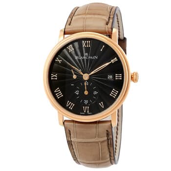 BLANCPAIN Villeret Stamped Flinque Black Dial Automatic 18 Carat Rose Gold