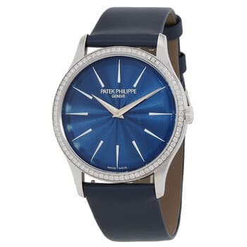 PATEK PHILIPPE Calatrava Automatic Diamond Blue Dial Ladies Watch