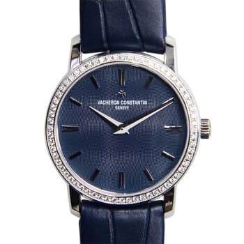 Vacheron Constantin Traditionnelle Blue Dial Diamond Ladies Watch